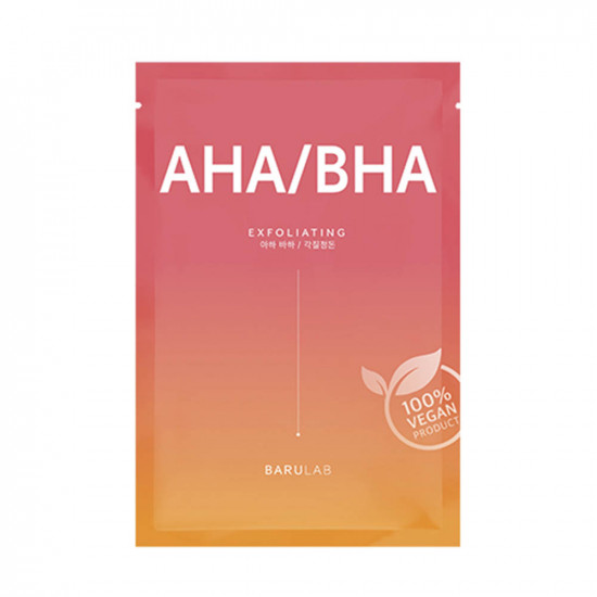 Веганская отшелушивающая тканевая маска с кислотами Barulab The Clean Vegan ​AHA/BHA Mask