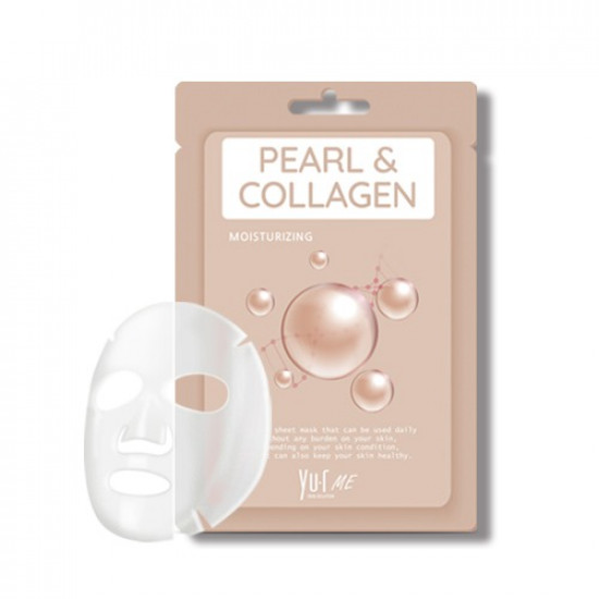 Тканевая маска для лица с экстрактом жемчуга и коллагеном YU.R Me Black & Collagen Sheet Mask Moisturizing
