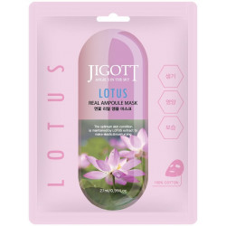 Восстанавливающая тканевая маска для лица с экстрактом лотоса Jigott Real Ampoule Mask Lotus