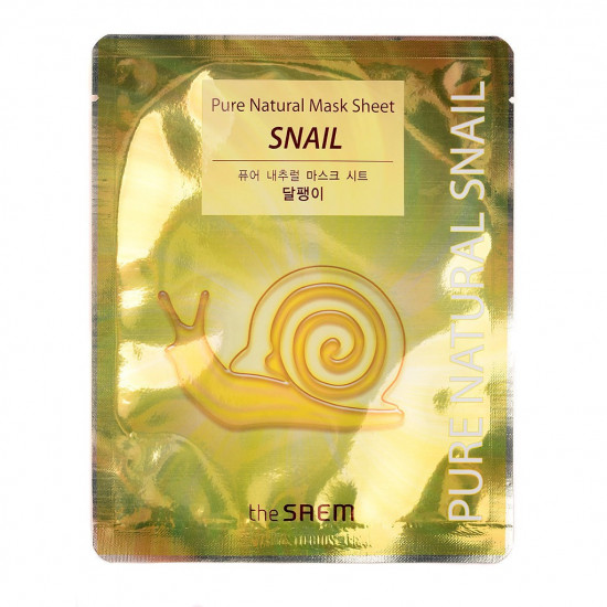 Тканевая маска для лица с муцином улитки The Saem  Pure Natural Mask Sheet Snail